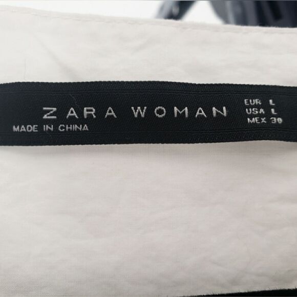 Zara Cotton V Neck Patty Blouse for Woman  size L - Picture 4 of 9